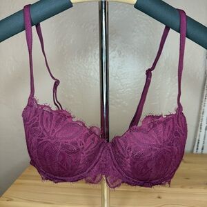 Victoria’s Secret | PINK  Burgundy Lace Push-Up Bra
